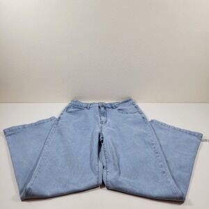 ETTELO Wide Leg Jeans Womens 12 Blue Excellent High‎ Rise Light Wash H9B305